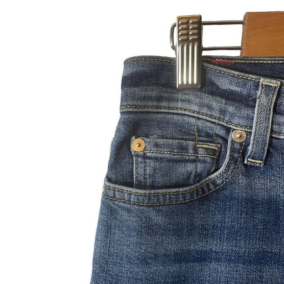 7 For All Mankind Cropped Boot Cut Fringe Ankle Jeans Size 25 - Picture 3 of 8